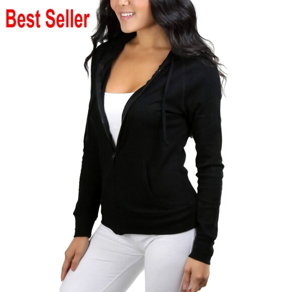 Jackets & Blazers - Long Sleeve Zip-Up Thermal Hoodie, Cropped Velour Terry Jacket, Active Wear